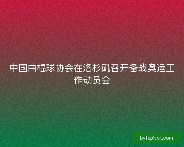 中国曲棍球协会在洛杉矶召开备战奥运工作动员会 中国曲棍球协会在洛杉矶召开备战奥运工作动员会
